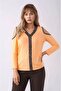 Kadon Off-The-Shoulder Three-Quarter Sleeve Leopard Piping Comfortable Fit Sport Stylish Blouse - 2