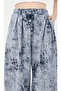 Women's Stretch Fabric 2 Thread High Waist Stylish Design Patterned Baggy Trousers - 4