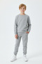 3-Ply Thick Sha Fleece-Lined Round Neck Plain Unprinted Winter 6-Piece Boys' Tracksuit Set - 4