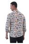 Colorful Caravan on Beige Printed Camping and Nature Themed Slim Fit Shirt - 3