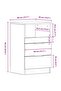 Bedside Cabinet White Engineered Wood - 3