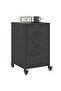 Bedside Cabinet Black 36x39x59 cm Steel - 2
