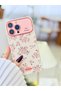 iPhone 14 Promax Compatible Plated Camera Print Mini Floral Design Patterned Case - 2