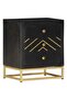 Bedside Cabinet Black and Gold 40x30x50 cm Solid Mango Wood - 8