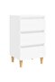 Bed Cabinets with Solid Wood Legs 2 pcs White 40x35x69 cm - 2