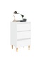 Bed Cabinets with Solid Wood Legs 2 pcs White 40x35x69 cm - 4