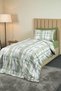 Vilora 100% Cotton Single Duvet Cover Set with Elastic Sheets - Green