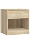 Nightstand 2 pcs with Drawer Oak Colour - 5