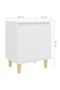 Bed Cabinet with Solid Wood Legs White 40x30x50 cm - 7