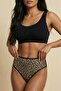 Women's Plus Size High Waist Leopard Print Cotton Stretchy Slip Panties - 2