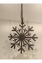 Set of 8 Snowflakes 8 cm 3D Printing Decorative Black and White Color New Year Tree Ornaments - 6
