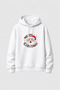 2026 New Year Santa Claus Christmas Printed White Hooded Sweatshirt