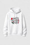 2026 New Year Santa Claus Christmas Printed White Hooded Sweatshirt