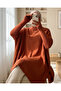 15783 Slit Poncho Sweater - Tile - 2