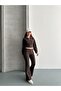 Women's Thessaloniki Fabric Mock Neck Piece Half Zipper Crop Set