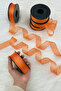 Orange Hilton Striped Chiffon Ribbon 2.5cm 20 Meters, Bride, Bundle, Engagement, Dowry, Gift, Wedding, Decoration