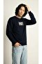Men's Crew Neck Long Sleeve Sweatshirt 100% Cotton Navy Blue Color C8T0N4 - 2
