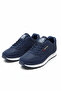 Unisex Navy Blue Lace-Up Mesh Breathable Comfortable Sole Walking Sneaker Athletic Shoe - 6