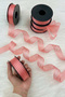 Dusty Rose Hilton Striped Chiffon Ribbon 2.5 cm 20 Meters, Bride, Bundle, Engagement, Dowry, Gift, Decoration - 2