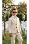 Boys' flared linen loose-fitting suit with jacket / shirt, trousers, jacket, and bow tie linen suit - 4