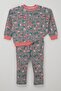 Baby Girl Tracksuit Set Plaid Patterned Flower Garden 9 Months-3 Years, Mink