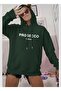 Women's Green Prosecco Embossed Thick Hooded Sweatshirt - 2