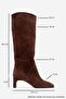 Taly Brown Suede Genuine Leather Women's Block Heel Boots - 3