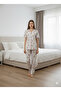 Teddy Bear Printed Front Buttoned Cotton Pajamas Suit