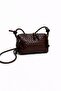 Women's Knitted Textured Mini Shoulder Bag with Adjustable Strap - 2