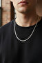 Thin Italian Model Men's Steel Necklace Silver 55 cm 2 mm Non-Tarnish Minimal Design - 4