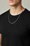 Men's Thin Steel Chain Necklace Silver Color 55 cm 1 mm Non-Tarnish Minimal Design - 4