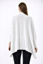 Women's Slit White Poncho Dp0001 - 3