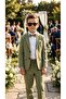 Boys' flared linen loose-fitting suit with jacket / shirt, trousers, jacket, and bow tie linen suit - 3