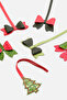 Hand Made Christmas Special Gift Croco Red & Green Bow Bag Charm Green Red - 3