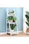 OneDcor Natural Wooden Flower Pot 3 Tier Folding Plant Stand Shelves Garden Wood Rack Flowers Stand - 8