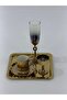 Gold Coffee Presentation Set – Gold Coffee Cup, Turkish Delight Bowl and Tray - Luxury Coffee Set - Groom's Coffee Set - 2
