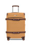 Retro grey 3-piece luggage set with 20/24/28 inch cases, hard shell and smooth 360° spinner wheels. - 3