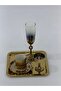 Gold Coffee Presentation Set – Gold Coffee Cup, Turkish Delight Bowl and Tray - Luxury Coffee Set - Groom's Coffee Set - 5