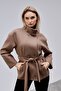 Carvella Mink Mock Neck Belted Cashmere Jacket - 5