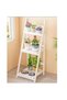 OneDcor Natural Wooden Flower Pot 3 Tier Folding Plant Stand Shelves Garden Wood Rack Flowers Stand - 3