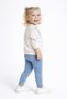 Baby girl floral embroidered ruffle sweatshirt & stretch denim leggings two-piece outfit - holiday style - 6-24 months - 2