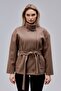 Carvella Mink Mock Neck Belted Cashmere Jacket