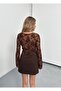 Women's Tulle Embossed Gathered Sheer Blouse Boat Neck Long Sleeve Chic Crop - 4