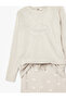 Long Sleeve Crew Neck Comfortable Fit Cloudy Pajama Set - 4