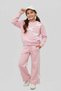 Girls' Wide-Leg Tracksuit Set with Bow Detail and Stripes