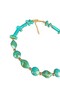 Pastel Mint Green Patterned Beaded Gold Detail Women's Necklace 45 cm Trendy Colored Acrylic Shiny - 4