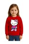 Unisex Hello Kitty Printed Children's Sweatshirt 3 Thread Raised - 2