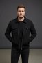 Interview Polo Collar Zippered Snap Pocket Black Sweatshirt Jacket - 4
