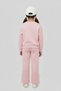 Girls' Wide-Leg Tracksuit Set with Bow Detail and Stripes - 2