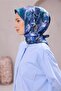 Blue Object Pattern 100% Twill Silk Scarf 4216 - 85 - 2